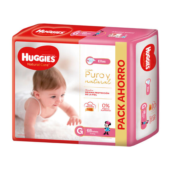 Pañales Huggies Natural Care Puro & Natural Ellas